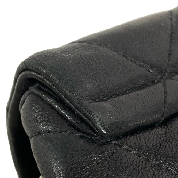 Auth CHANEL Chain Around / Matelasse A49889 Black Leather Shoulder Bag - Picture 5 of 16